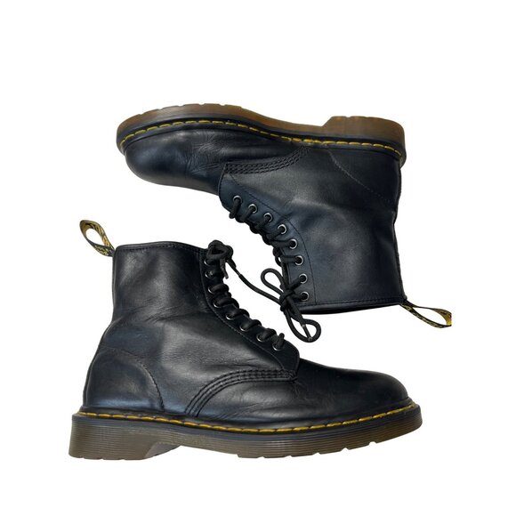 Dr Martens 1460 Black Leather 8-Eye Boots Mens 9 Womens 10 AirWair Sole 42 - Picture 9 of 10